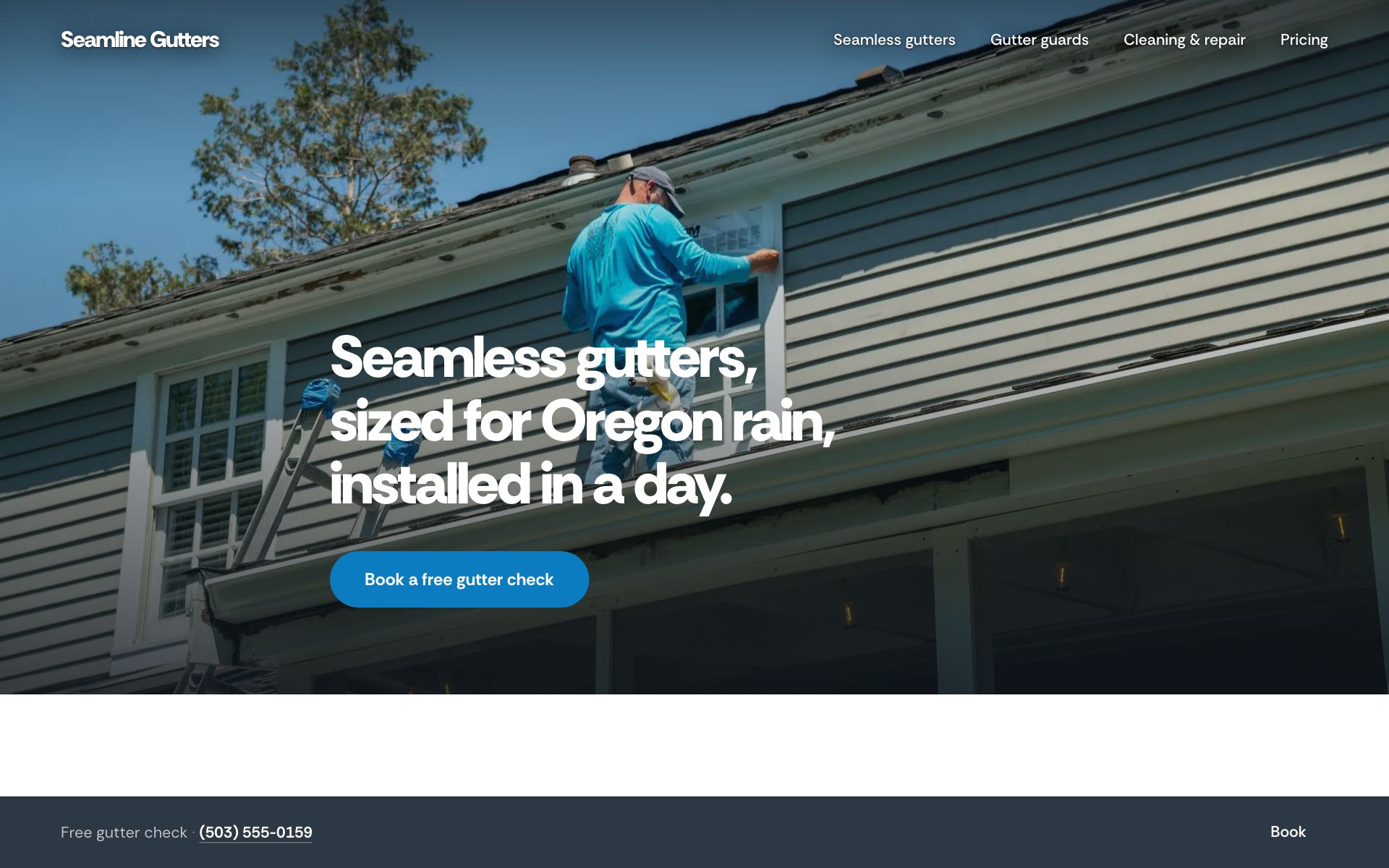 Seamline Gutters homepage